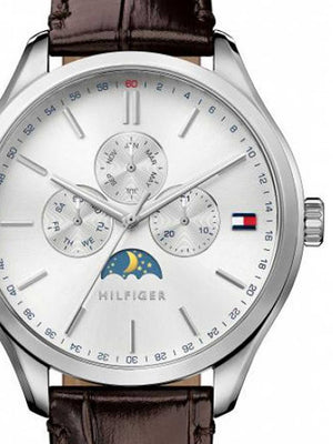Tommy Hilfiger Oliver Quartz White Dial Brown Leather Strap Watch for Men - 1791304 Authentic Buy Shop Now