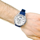 Tommy Hilfiger Decker Quartz White Dial Blue Rubber Strap Watch for Men - 1791349 Authentic Buy Shop Now
