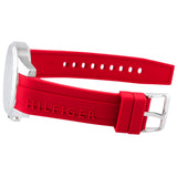 Tommy Hilfiger Decker Quartz Black Dial Red Rubber Strap Watch for Men - 1791351 Authentic Buy Shop Now