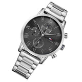 Tommy Hilfiger Kane Chronograph Grey Dial Silver Steel Strap Watch for Men - 1791397 Authentic Buy Shop Now