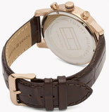 Tommy Hilfiger Kane Chronograph Blue Dial Brown Leather Strap Watch for Men - 1791399 Authentic Buy Shop Now