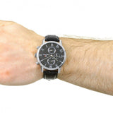 Tommy Hilfiger Kane Quartz Black Dial Black Leather Strap Watch for Men - 1791401 Authentic Buy Shop Now
