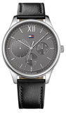 Tommy Hilfiger Damon Multifunction Black Dial Black Leather Strap Watch for Men - 1791417 Authentic Buy Shop Now