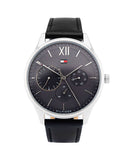 Tommy Hilfiger Damon Multifunction Black Dial Black Leather Strap Watch for Men - 1791417 Authentic Buy Shop Now