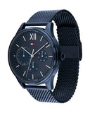 Tommy Hilfiger Damon Quartz Blue Dial Blue Mesh Bracelet Watch for Men - 1791421 Authentic Buy Shop Now