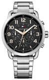 Tommy Hilfiger Briggs Chronograph Black Dial Silver Steel Strap Watch for Men - 1791422 Authentic Buy Shop Now