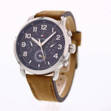 Tommy Hilfiger Briggs Chronograph Blue Dial Brown Leather Strap Watch for Men - 1791424 Authentic Buy Shop Now