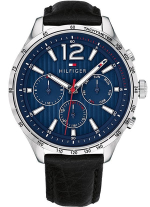 Tommy Hilfiger Gavin Blue Dial Blue Leather Strap Watch for Men - 1791468 Authentic Buy Shop Now