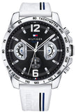 Tommy Hilfiger Multifunction Black Dial White Rubber Strap Watch for Men - 1791475 Authentic Buy Shop Now