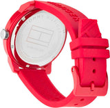 Tommy Hilfiger Denim Quartz Red Dial Red Rubber Strap Watch for Men - 1791480 Authentic Buy Shop Now