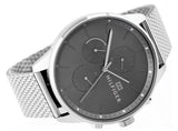 Tommy Hilfiger Chase Quartz Grey Dial Silver Mesh Bracelet Watch For Men - 1791484 Authentic Buy Shop Now