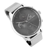 Tommy Hilfiger Chase Quartz Grey Dial Silver Mesh Bracelet Watch For Men - 1791484 Authentic Buy Shop Now