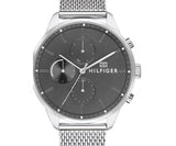 Tommy Hilfiger Chase Quartz Grey Dial Silver Mesh Bracelet Watch For Men - 1791484 Authentic Buy Shop Now