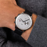 Tommy Hilfiger Lexor Silver Dial Black Leather Strap Watch For Men - 1791489 Authentic Buy Shop Now