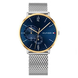 Tommy Hilfiger Brooklyn Quartz Blue Dial Silver Mesh Bracelet Watch for Men - 1791505 Authentic Buy Shop Now