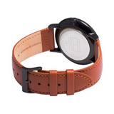 Tommy Hilfiger Brooklyn Quartz Black Dial Brown Leather Strap Watch for Men - 1791510 Authentic Buy Shop Now