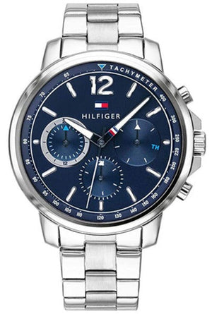 Tommy Hilfiger London Chronograph Quartz Blue Dial Silver Steel Strap Watch for Men - 1791534 Authentic Buy Shop Now