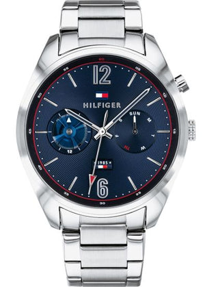 Tommy Hilfiger Deacan Blue Dial Silver Steel Strap Watch for Men - 1791551 Authentic Buy Shop Now
