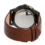 Tommy Hilfiger Hunter Black Dial Brown Leather Strap Watch for Men - 1791604 Authentic Buy Shop Now