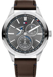 Tommy Hilfiger Austin Grey Dial Brown Leather Strap Watch for Men - 1791637 Authentic Buy Shop Now