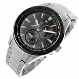 Tommy Hilfiger Austin Black Dial Silver Steel Strap Watch for Men - 1791639 Authentic Buy Shop Now