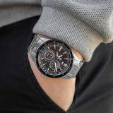 Tommy Hilfiger Austin Black Dial Silver Steel Strap Watch for Men - 1791639 Authentic Buy Shop Now