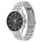 Tommy Hilfiger West Quartz Black Dial Silver Steel Strap Watch For Men - 1791707 Authentic Buy Shop Now