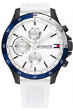 Tommy Hilfiger Bank Chronograph White Dial White Rubber Strap Watch for Men - 1791723 Authentic Buy Shop Now