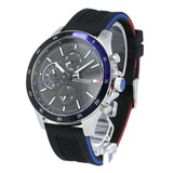 Tommy Hilfiger Bank Quartz Black Dial Black Rubber Strap Watch for Men - 1791724 Authentic Buy Shop Now