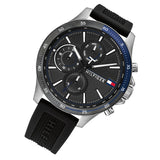 Tommy Hilfiger Bank Quartz Black Dial Black Rubber Strap Watch for Men - 1791724 Authentic Buy Shop Now