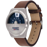 Tommy Hilfiger Monogram Pop Quartz Silver Dial Brown Leather Strap Watch For Men - 1791772 Authentic Buy Shop Now