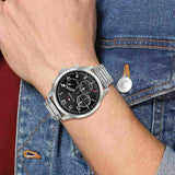 Tommy Hilfiger Asher Chronograph Black Dial Silver Steel Strap Watch For Men - 1791852 Authentic Buy Shop Now