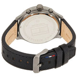 Tommy Hilfiger Asher Chronograph Green Dial Black Leather Strap Watch For Men - 1791856 Authentic Buy Shop Now