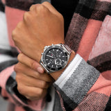 Tommy Hilfiger Larson Multifunction Black Dial Silver Steel Strap Watch For Men - 1791916 Authentic Buy Shop Now