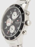 Tommy Hilfiger Jimmy Multifunction Black Dial Silver Steel Strap Watch For Men - 1791950 Authentic Buy Shop Now