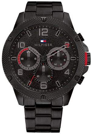 Tommy Hilfiger Blaze Chronograph Black Dial Black Steel Strap Watch For Men - 1792030 Authentic Buy Shop Now