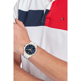 Tommy Hilfiger Lars Chronograph Blue Dial Silver Steel Strap Watch For Men - 1792059 Authentic Buy Shop Now