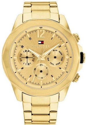 Tommy Hilfiger Lars Chronograph Gold Dial Gold Steel Strap Watch For Men - 1792060 Authentic Buy Shop Now