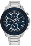 Tommy Hilfiger Clark Chronograph Blue Dial Silver Steel Strap Watch For Men - 1792080 Authentic Buy Shop Now