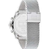 Tommy Hilfiger Jordan Chronograph Black Dial Silver Mesh Strap Watch For Men - 1792092 Authentic Buy Shop Now