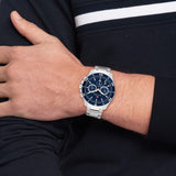 Tommy Hilfiger Jordan Chronograph Blue Dial Silver Steel Strap Watch For Men - 1792094 Authentic Buy Shop Now