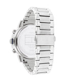 Tommy Hilfiger Troy Chronograph Blue Dial Silver Steel Strap Watch For Men - 1792104 Authentic Buy Shop Now