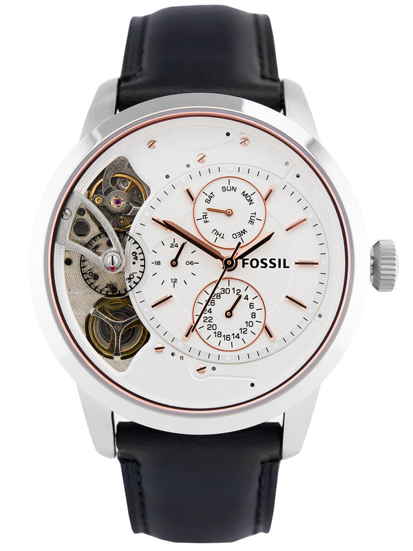 Fossil Townsman Twist Multifunction White Dial Black Leather Strap Watch for Men - ME1164 Authentic Buy Shop Now