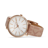 Michael Kors Pyper Quartz White Dial Pink Leather Strap Watch For Women - MK2859 Authentic Buy Shop Now