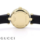 Gucci Diamantissima Mother of Pearl Dial Black Leather Strap Watch For Women - YA141505 Authentic Buy Shop Now
