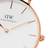 Daniel Wellington Petite White Dial White Leather Strap Watch For Women - DW00100249 Authentic Buy Shop Now