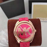 Michael Kors Janelle Three Hand Red Dial Red Rubber Strap Watch For Women - MK7142 Authentic Buy Shop Now