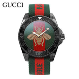 Gucci Dive Green & Red Dial Green & Red Nylon Strap Watch For Men - YA136216 Authentic Buy Shop Now