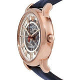 Emporio Armani Meccanico Silver Dial Blue Leather Strap Watch For Men - AR60009 Authentic Buy Shop Now