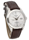 Tissot Gentleman Powermatic 80 Silicium Silver Dial Brown Leather Strap Watch For Men - T127.407.16.031.01 Authentic Buy Shop Now